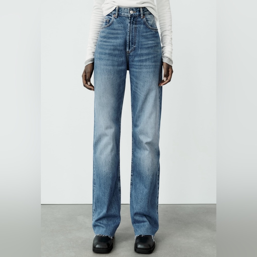 NWT Zara High rise wide leg jeans size 25 / US 0